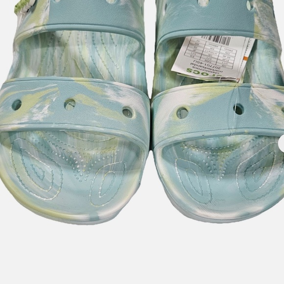 Crocs Classic Two‎ Strap Slide Shoes Mens Size 11 Green Tie Dye Comfort Sandals main image 10